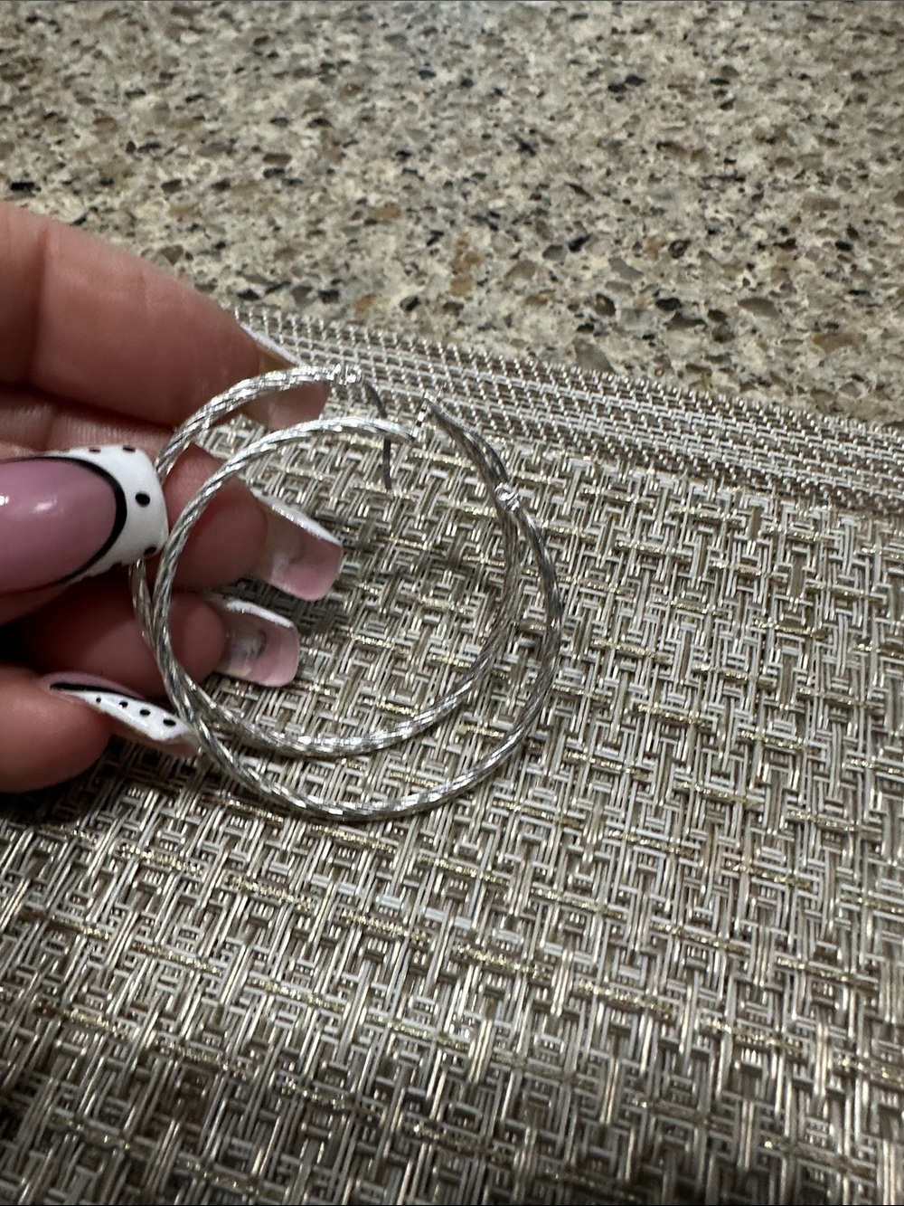 Silver Twisted Hoop Earrings - Metallic Silver